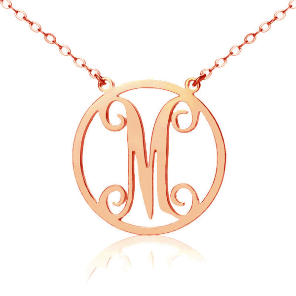 Personalised Necklaces - Single Initial Circle Monogram Necklace