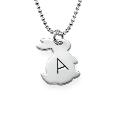 Personalised Necklaces - Tiny Rabbit Necklace with Initial