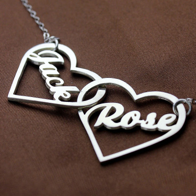 Personalised Necklaces - Double Heart Love Necklace With Names