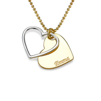 Heart Necklace - Two Tone for Couples