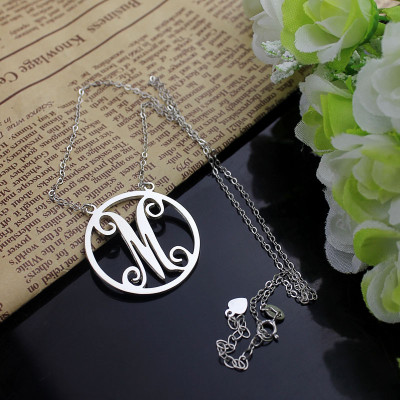 Personalised Necklaces - Small Single Circle Monogram Letter Necklace