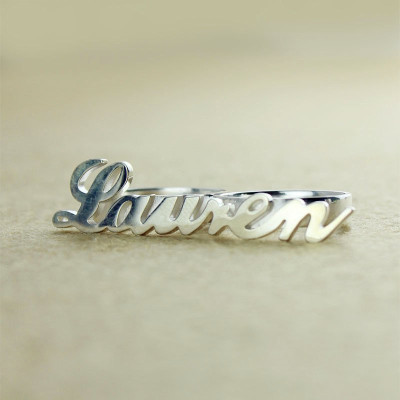 Allegro Two Finger Personalised Rings With Names