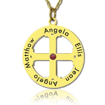 Name Necklace - Cross with Circle Frame