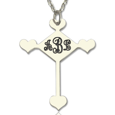 Personalised Necklaces - Cross Monogram Necklace