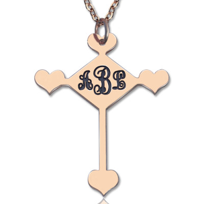 Personalised Necklaces - Cross Monogram Necklace