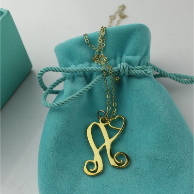 Personalised Necklaces - One Initial With Heart Monogram Necklace