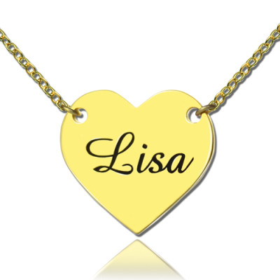 Personalised Necklaces - Stamped Heart Love Necklaces with Name