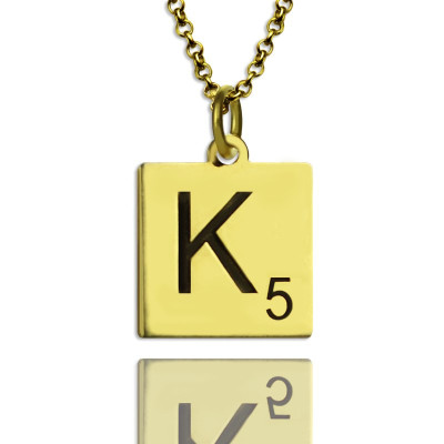 Personalised Necklaces - Engraved Scrabble Initial Letter Necklace
