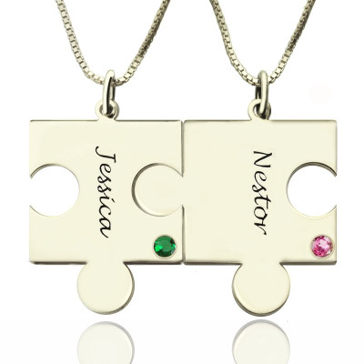 Personalised Necklaces - Engraved Puzzle Necklace for Couples Love Necklaces