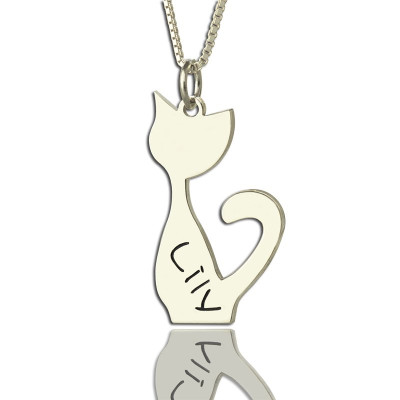 Personalised Necklaces - Cat Name Charm Necklace