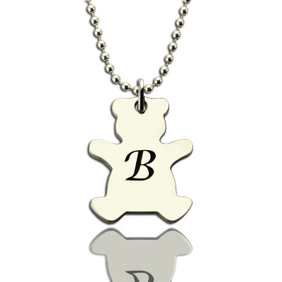 Personalised Necklaces - Teddy Bear Initial Necklace