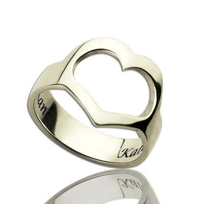 Couples Name Promise Heart Ring
