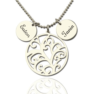 Personalised Necklaces - Family Tree Necklace with Name Charm
