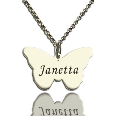 Name Necklace - Charming Butterfly Pendant
