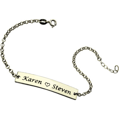 Engraved Name Bar Personalised Bracelet For Her