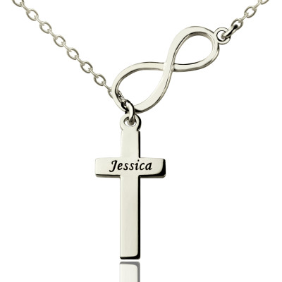 Name Necklace - Infinity Cross