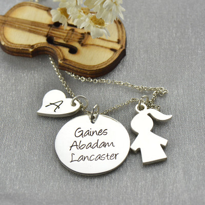 Personalised Necklaces - Mother Necklace Gift With Kids Name Charm
