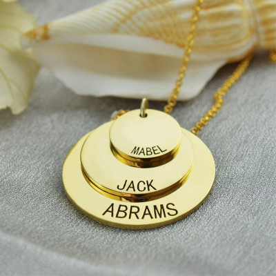 Personalised Necklaces - Disc Necklace With Kids Name For Mom