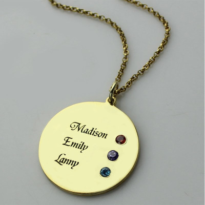 Personalised Necklaces - Disc Necklace Engraved Names For Mom