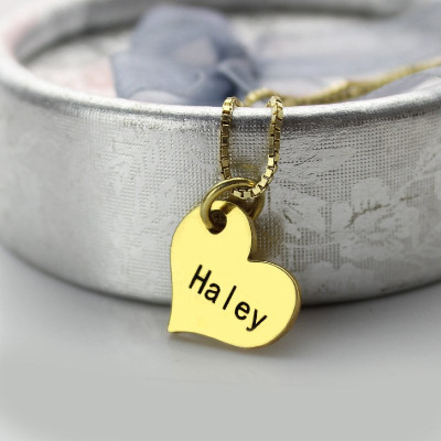 Personalised Necklaces - Matching Heart Couples Name Dog Tag Necklaces