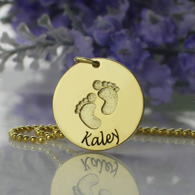 Name Necklace - Baby Footprints