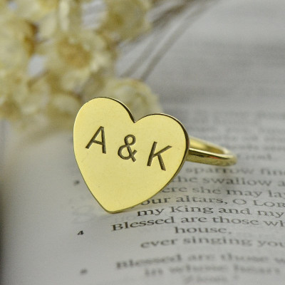 Engraved Sweetheart Ring with Double Initials