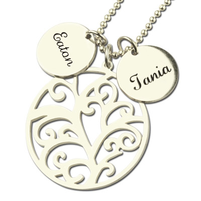 Personalised Necklaces - Family Tree Necklace with Name Charm