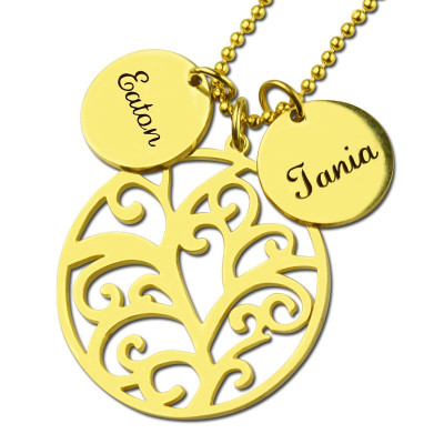 Personalised Necklaces - Family Tree Necklace With Name Charm For Mom