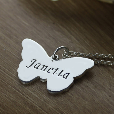 Name Necklace - Charming Butterfly Pendant