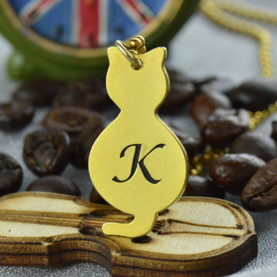 Personalised Necklaces - Over Cat Initial Pendant Necklace
