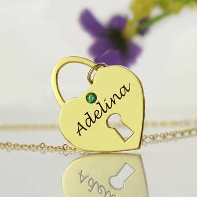 Personalised Necklaces - I Love You Heart Lock Keepsake Necklace With Name