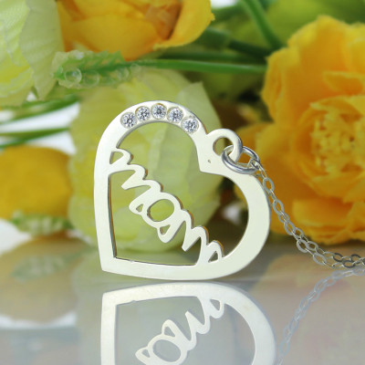 Heart Necklace - Mothers Birthstone
