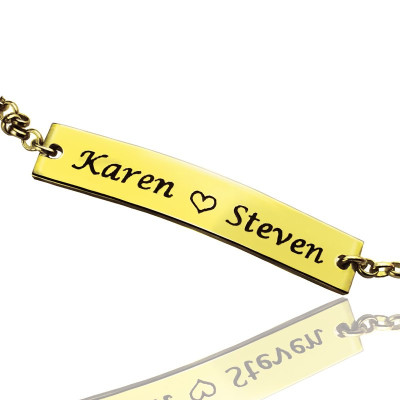Couple Bar Personalised Bracelet Engraved Name