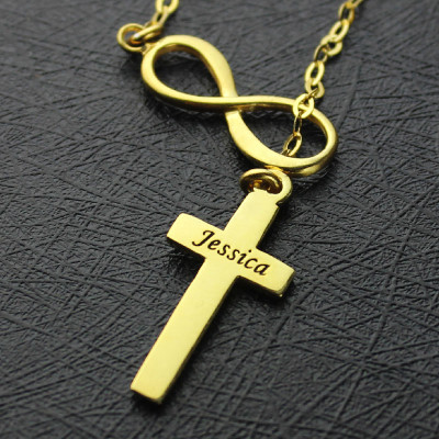 Name Necklace - Infinity Symbol Cross