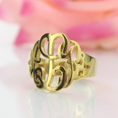 Hand Drawing Monogrammed Ring Gifts