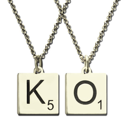 Personalised Necklaces - Scrabble Initial Letter Necklace