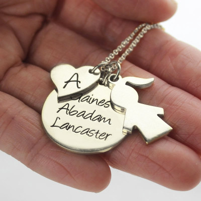 Personalised Necklaces - Mother Necklace Gift With Kids Name Charm