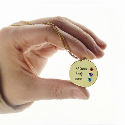Personalised Necklaces - Disc Necklace Engraved Names For Mom