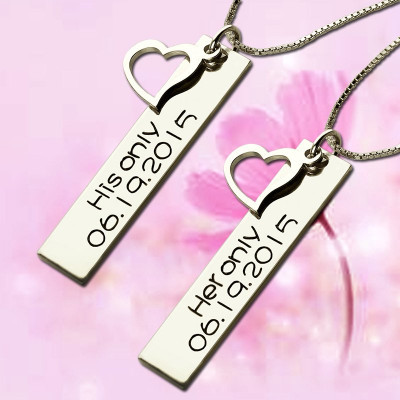 Personalised Necklaces - Couple Bar Necklace