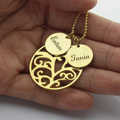 Personalised Necklaces - Family Tree Necklace With Name Charm For Mom