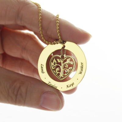 Personalised Necklaces - Circle Family Tree Pendant Necklace In