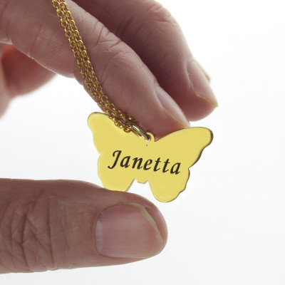 Charming Butterfly Pendant Emgraved Name