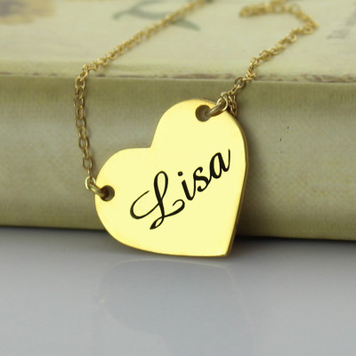 Personalised Necklaces - Stamped Heart Love Necklaces with Name