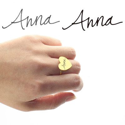 Heart Signet Ring With Your Signature