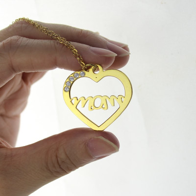 Heart Necklace - Mothers With Birthstone