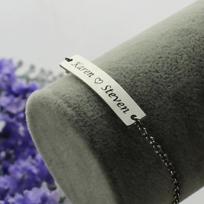 Engraved Name Bar Personalised Bracelet For Her