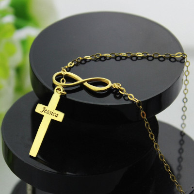 Name Necklace - Infinity Symbol Cross