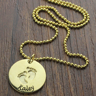 Name Necklace - Baby Footprints