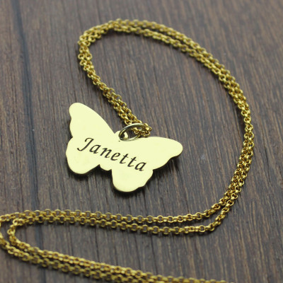 Charming Butterfly Pendant Emgraved Name