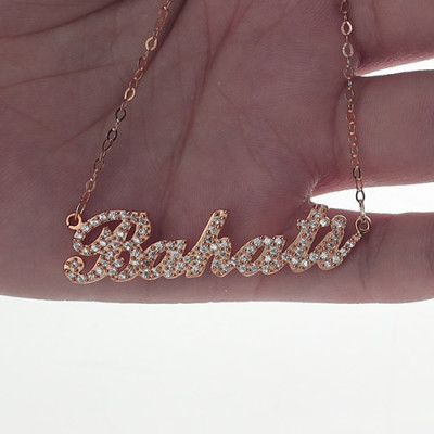 Name Necklace - RoseFull Birthstone Carrie
